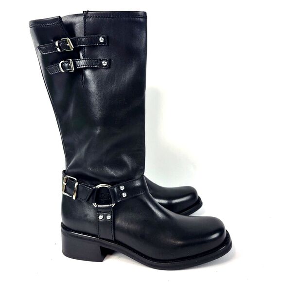 Steve Madden Bryanna Woman's Moto Boot Leather black Size 10 M - Picture 2 of 16